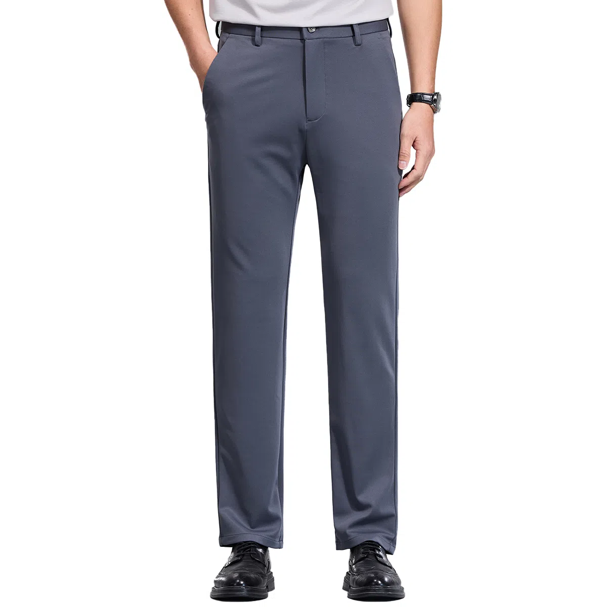 红豆 凉感防紫外线防晒舒适纯色轻商务日常百搭直筒宽松长裤休闲裤 男款