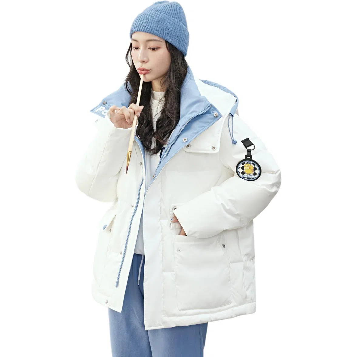 鸭鸭 气质时尚可爱连帽防风抗寒保暖羽绒服 女款