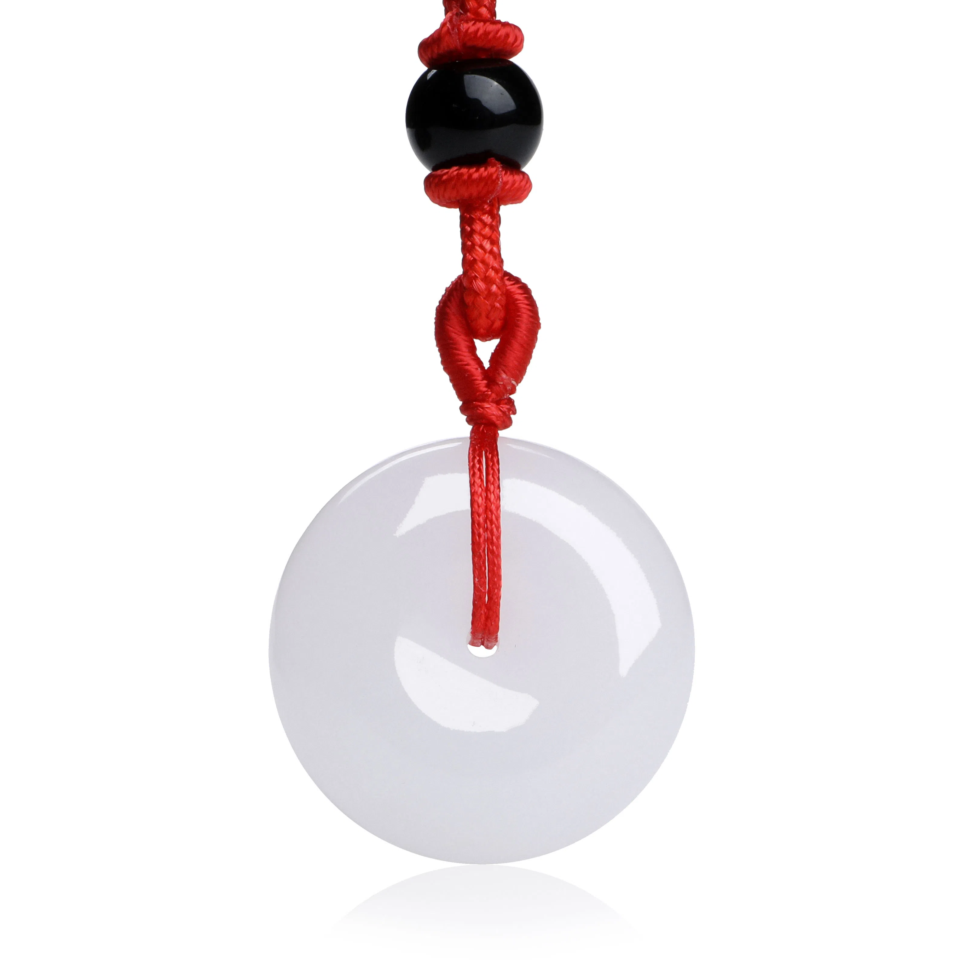 印象眸 玉平安扣 新中式古风如意玉 金丝玉 玉石项链 男女同款情侣款 礼盒包装