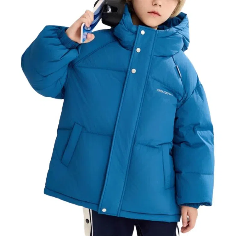 鸭鸭 时尚短款鸭绒印花厚实保暖防风防雨羽绒服 青少年