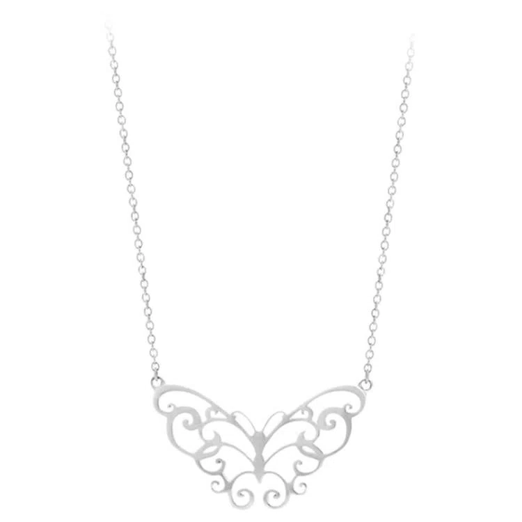 Tiffany & Co. Hollow Design 925 Silver Necklace