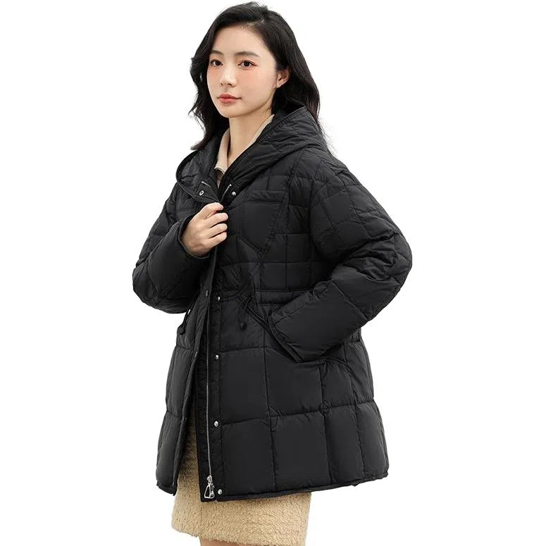 鸭鸭 连帽收腰修身显瘦羽绒服 女款