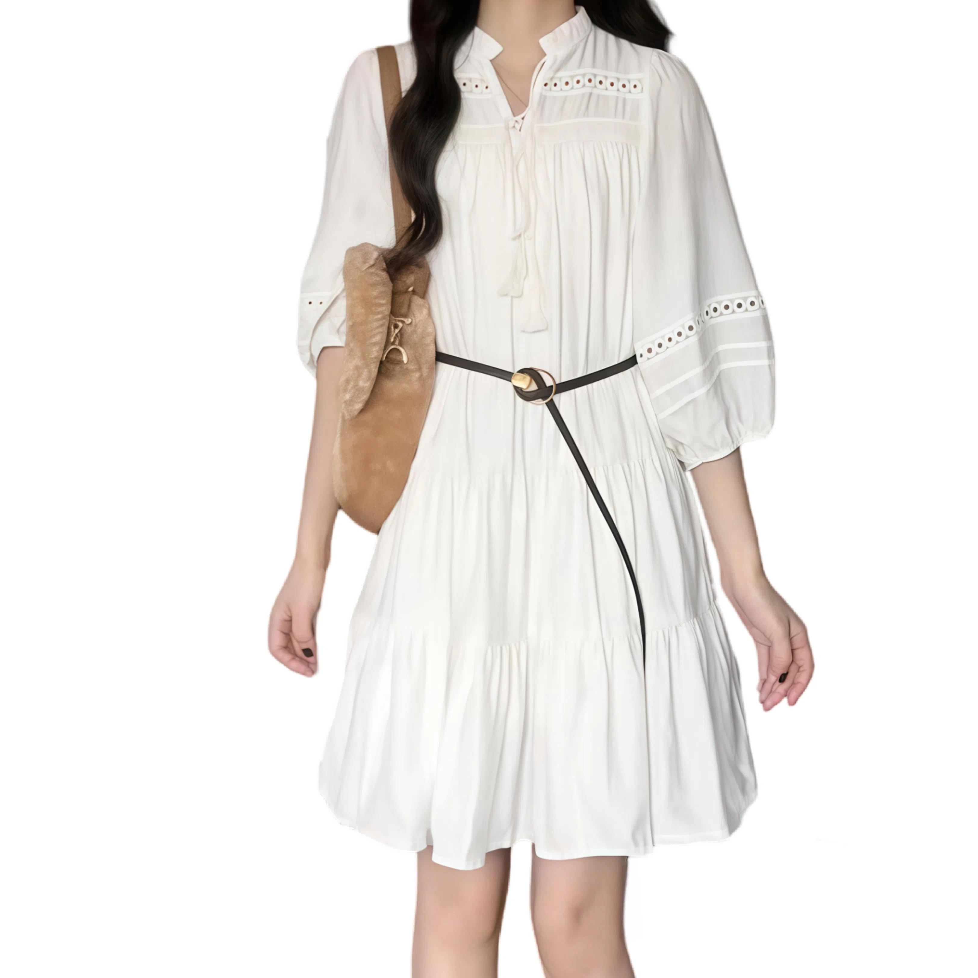 水中花 舒适时尚百搭短袖连衣裙 女款