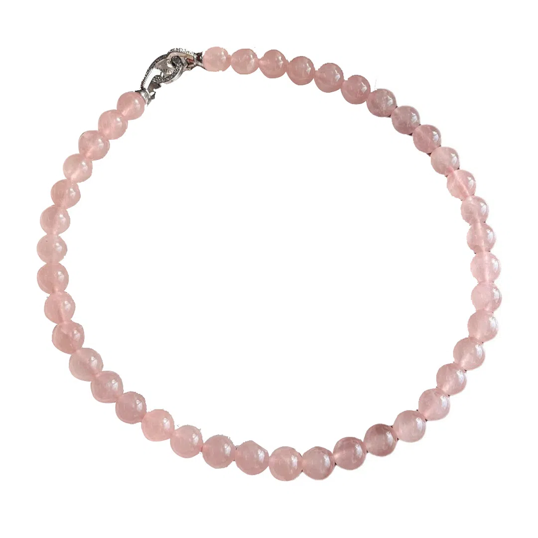 龙弗 【甜蜜星漩】爱情之石少女心粉晶圆珠甜美精致高级感吸桃花旺人缘圆圆满满顺顺利利百搭 好运 水晶 项链 女款