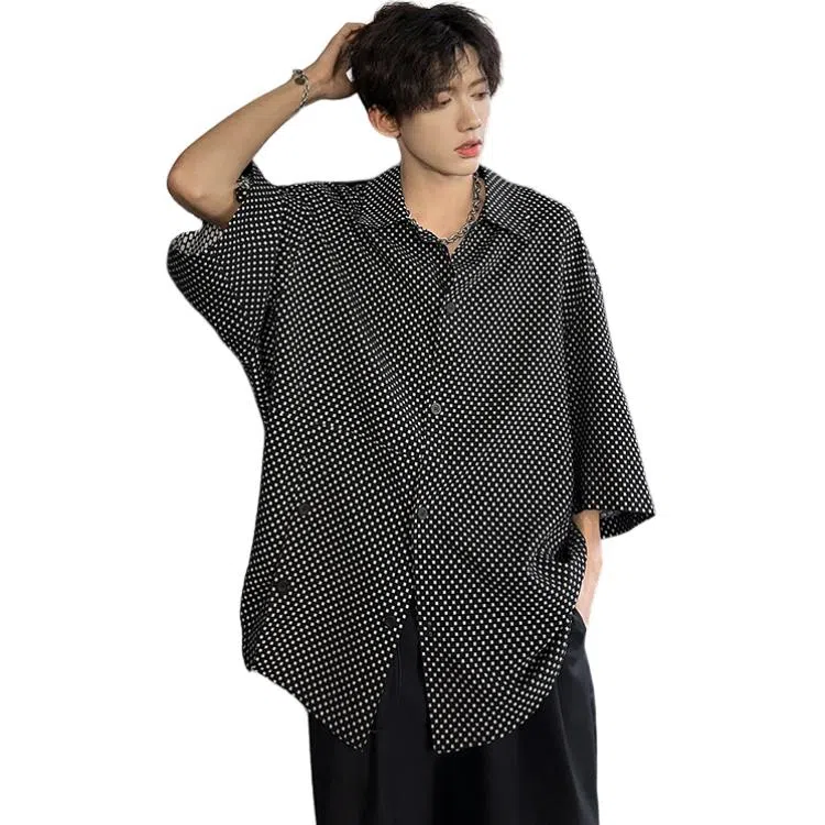 MEIPIN TANG Houndstooth Batwing Shirt