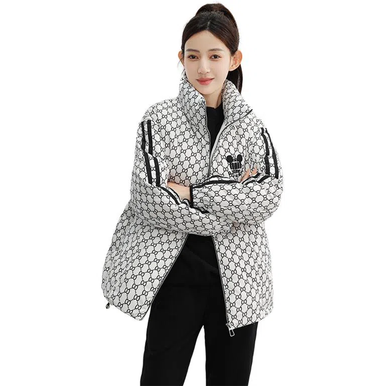 鸭鸭 花色立领合身羽绒服 女款