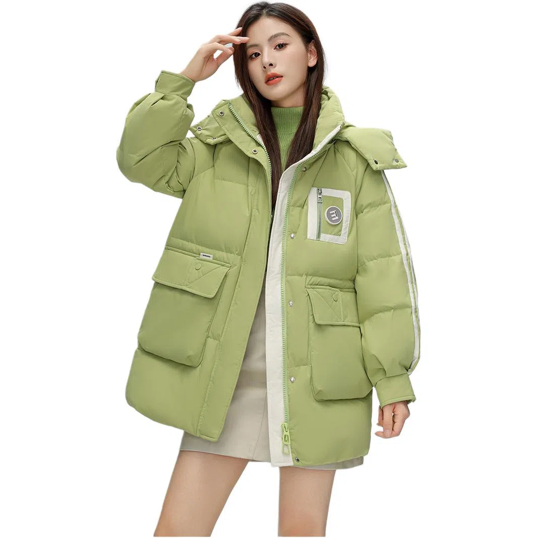 鸭鸭 韩版时尚加厚连帽羽绒服 女款