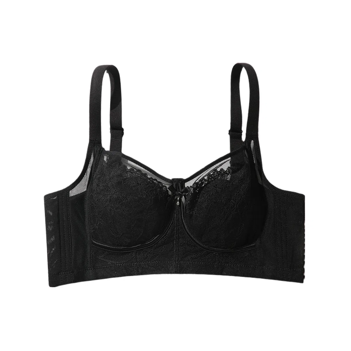 欧迪芬 蕾丝轻薄透气兔耳杯上托聚拢防下垂收副乳大胸显小调整型夏季清凉感文胸 女款