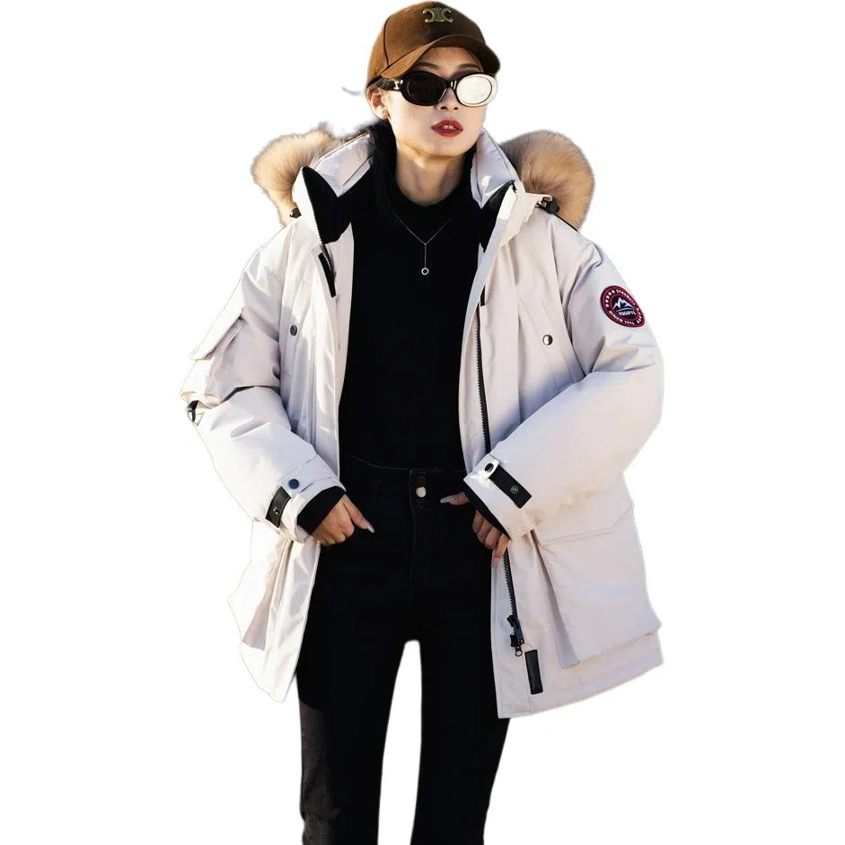 羽物 白鹅绒毛领户外极寒长袖羽绒服 男女同款