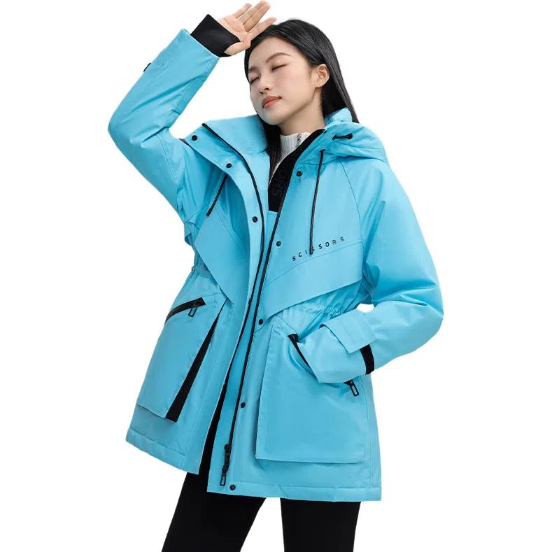 鸭鸭 无性别主义舒适简约短款立领连帽宽松保暖长袖羽绒服 男女同款