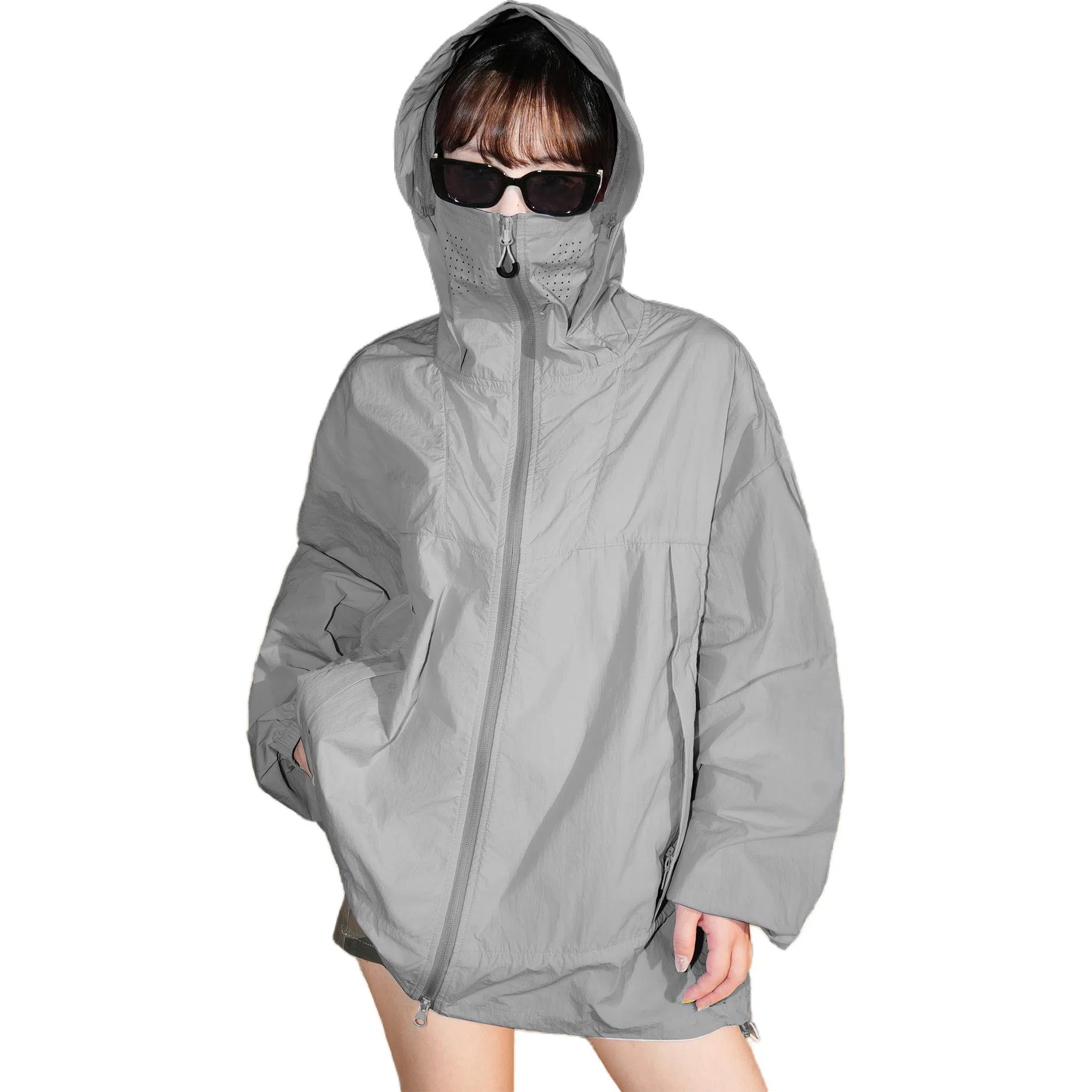 黑恐龙 户外冰丝钓鱼服运动休闲百搭宽松柔软亲肤时尚连帽 透气速干防晒服 男女同款