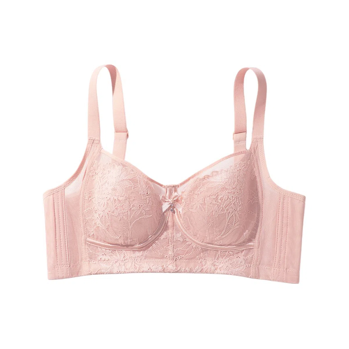 欧迪芬 蕾丝轻薄透气兔耳杯上托聚拢防下垂收副乳大胸显小调整型夏季清凉感文胸 女款