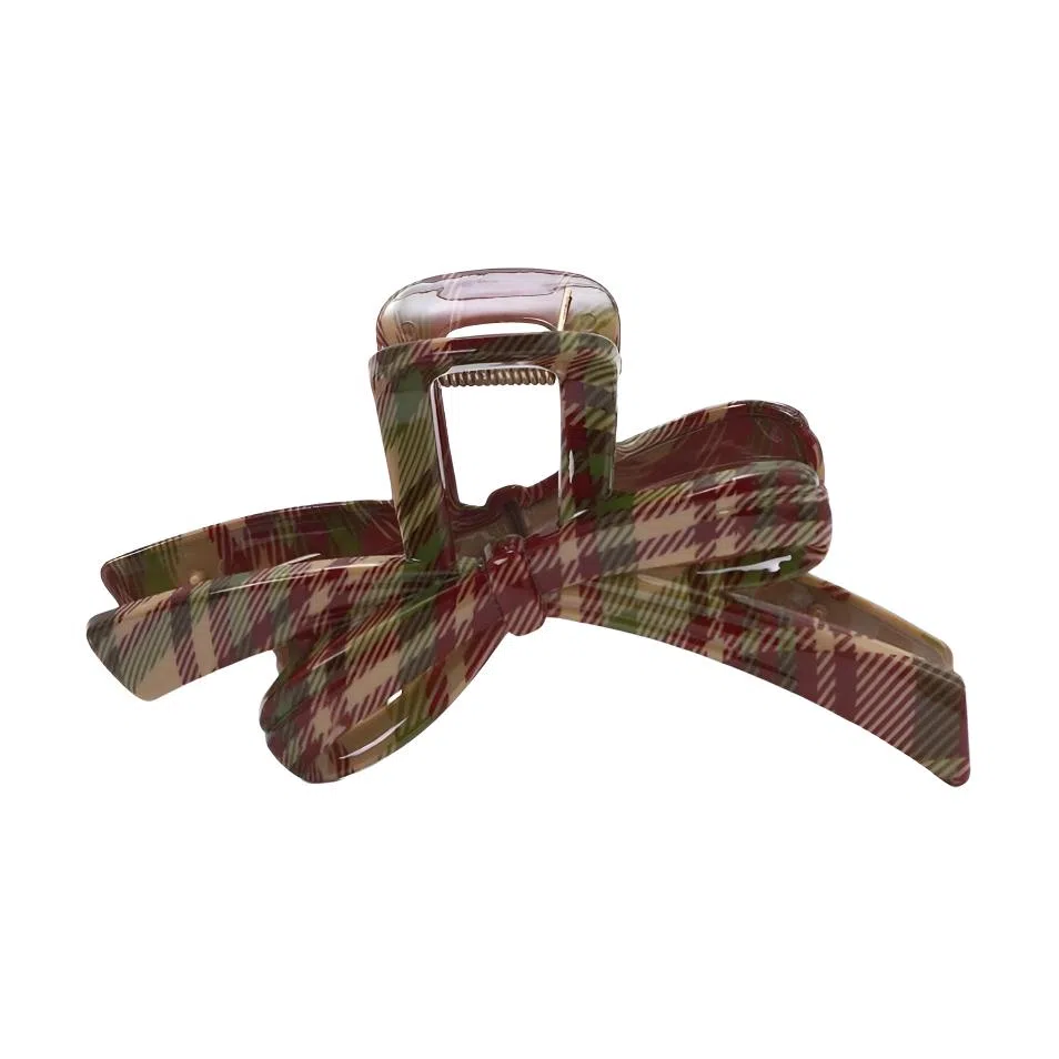 希铃 迷彩格纹氛围感大气 亚克力 发夹 女款