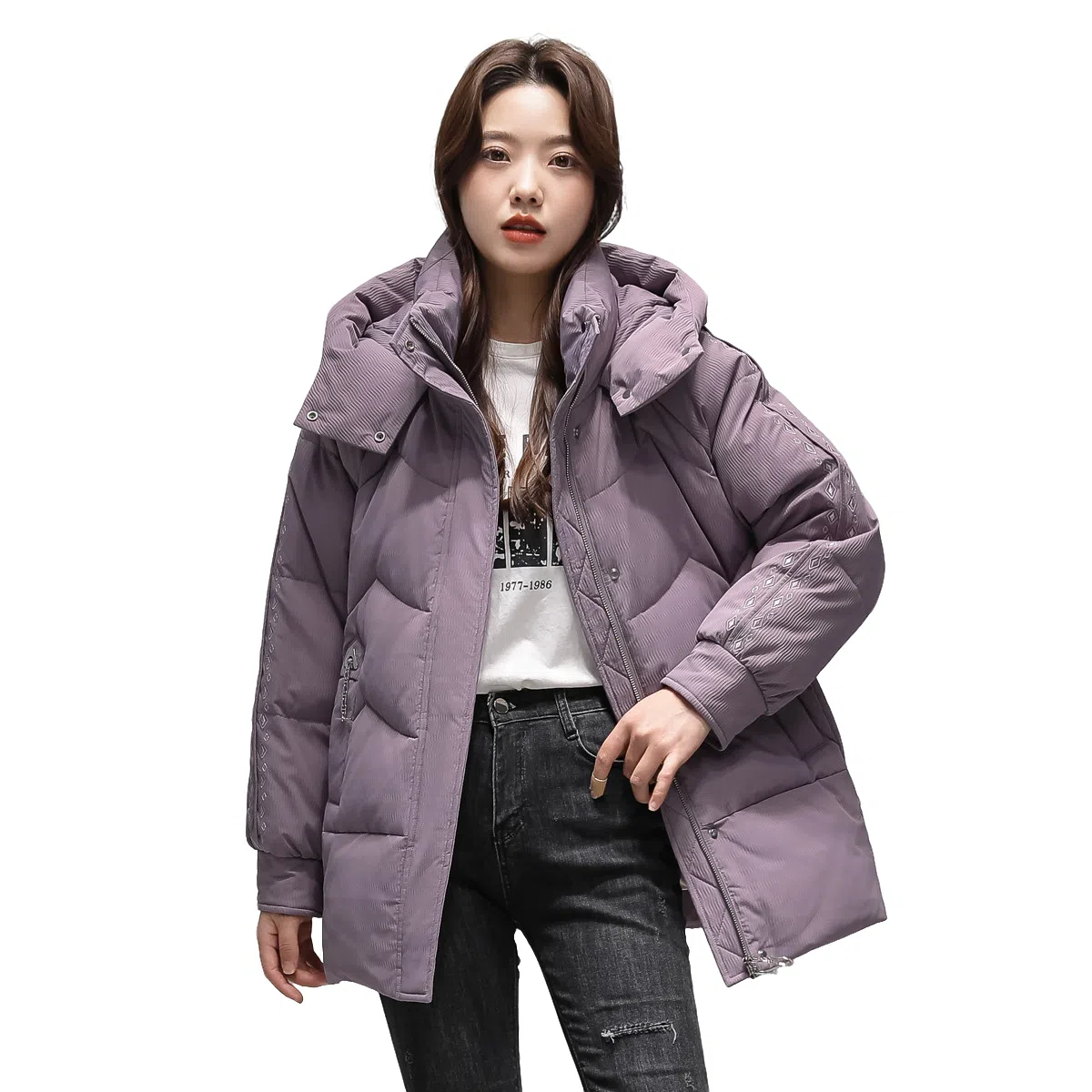 鸭鸭 经典冬季短款保暖时尚休闲羽绒服 女款