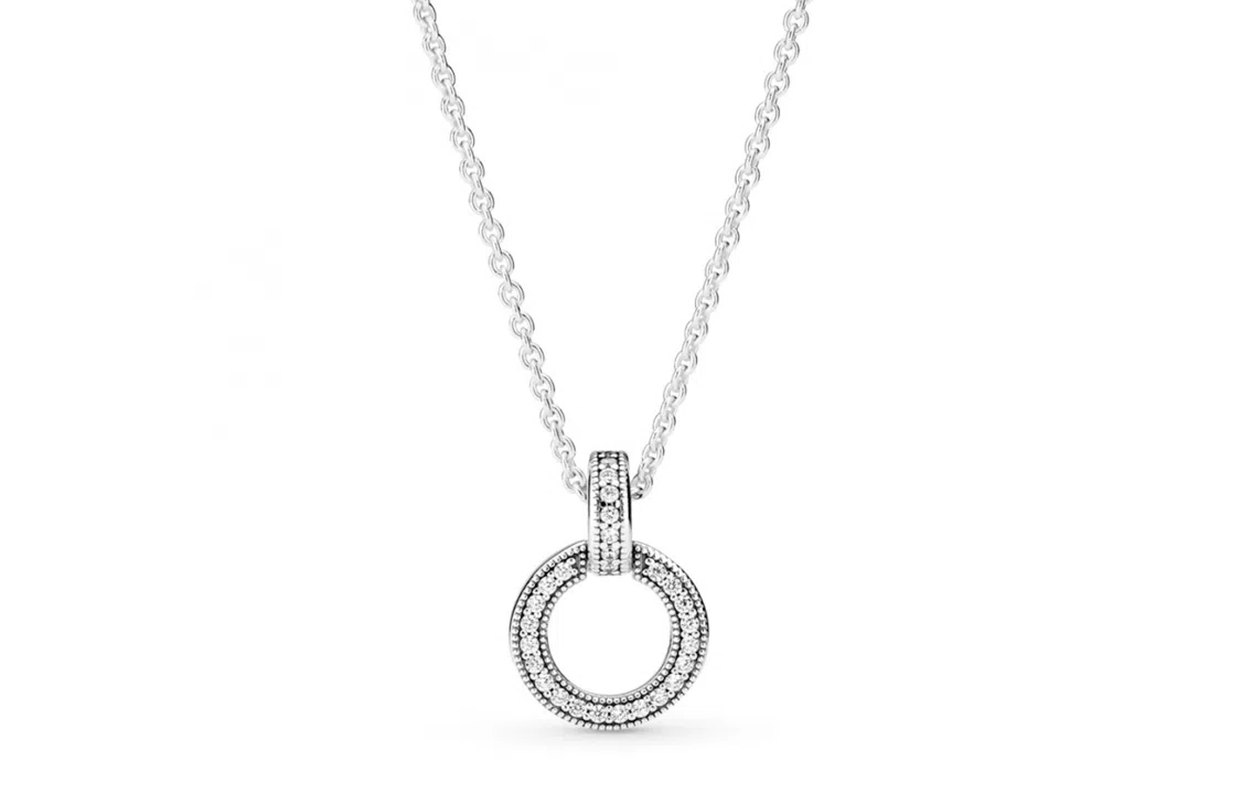 Pandora Double Ring Pendant Necklace