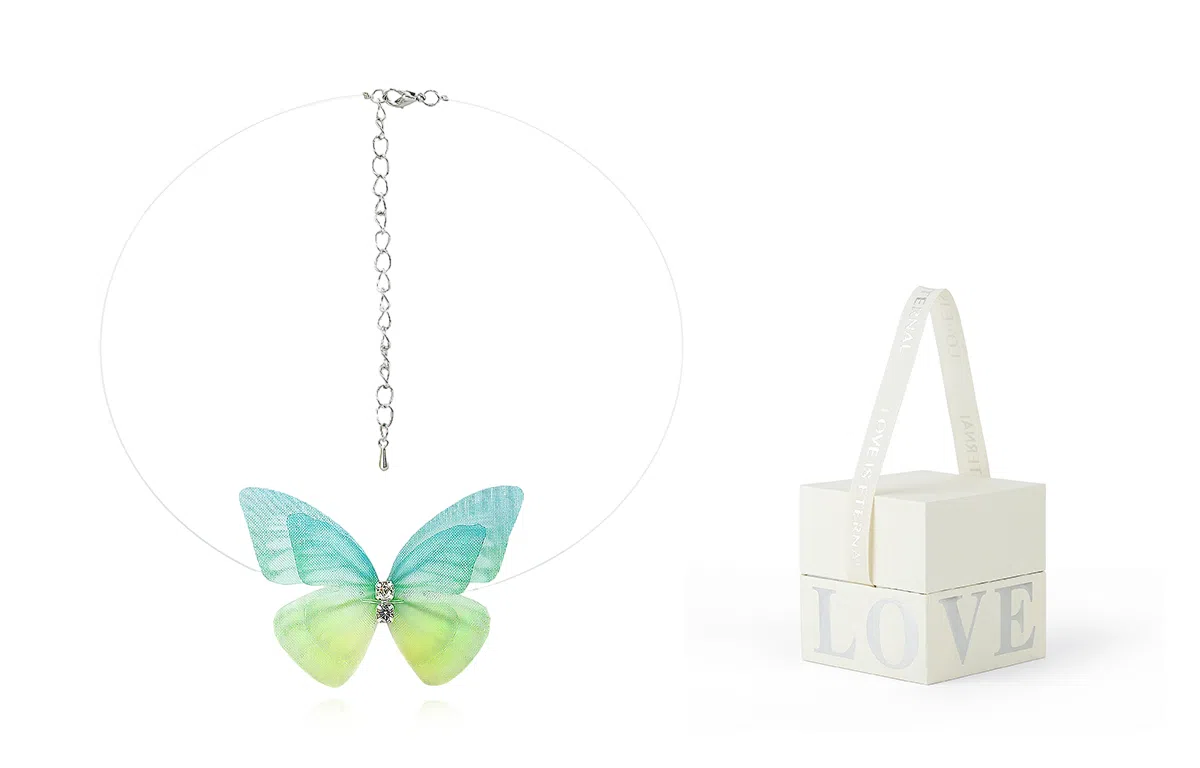 饰伴 甜美少女心小蝴蝶百搭可爱小清新高级设计感新款锁骨链 项链 女款