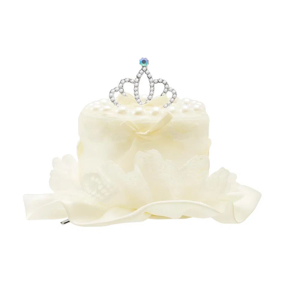 希铃 超级甜心生日蛋糕蕾丝花边侧边鸭嘴夹 棉麻 发夹 女款