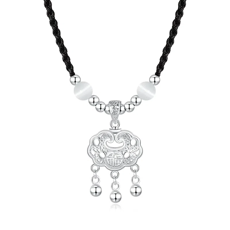 喜宝春花 一步一响平安锁转运诸事顺利平安喜乐新中式八方来财福禄吉祥小众诸事顺利 #好运 合金 项链 男女同款情侣款