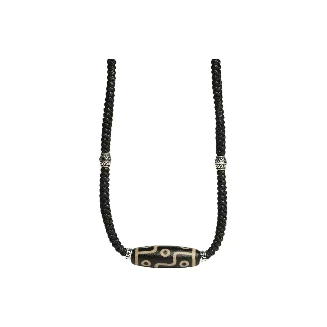 玉临门 新中式复古招财转运九眼天珠 玛瑙 玉石项链 男女同款情侣款