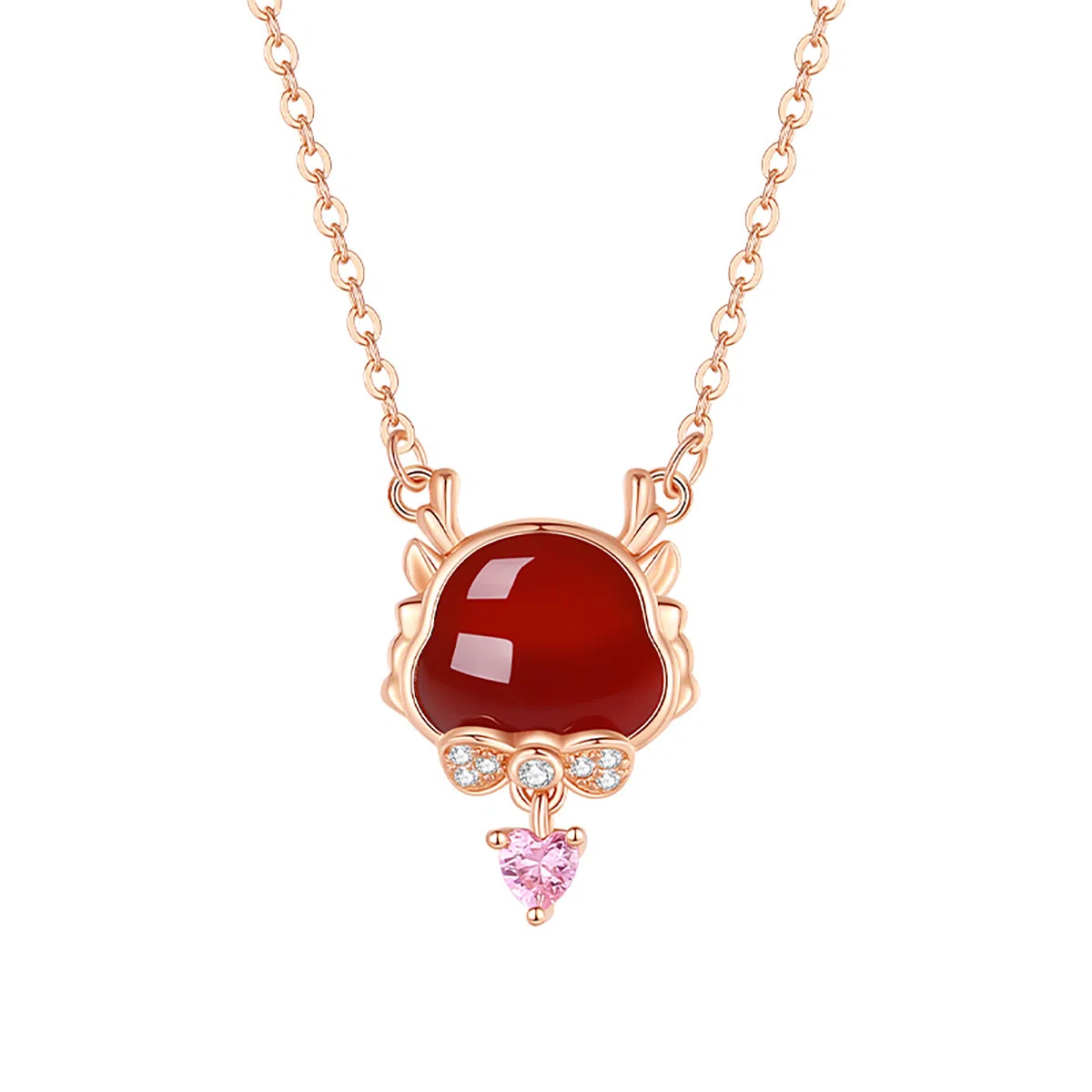 秦福炫 如意祥龙龙年设计小众设计高级感国潮复古锁骨链 玉髓 项链 女款