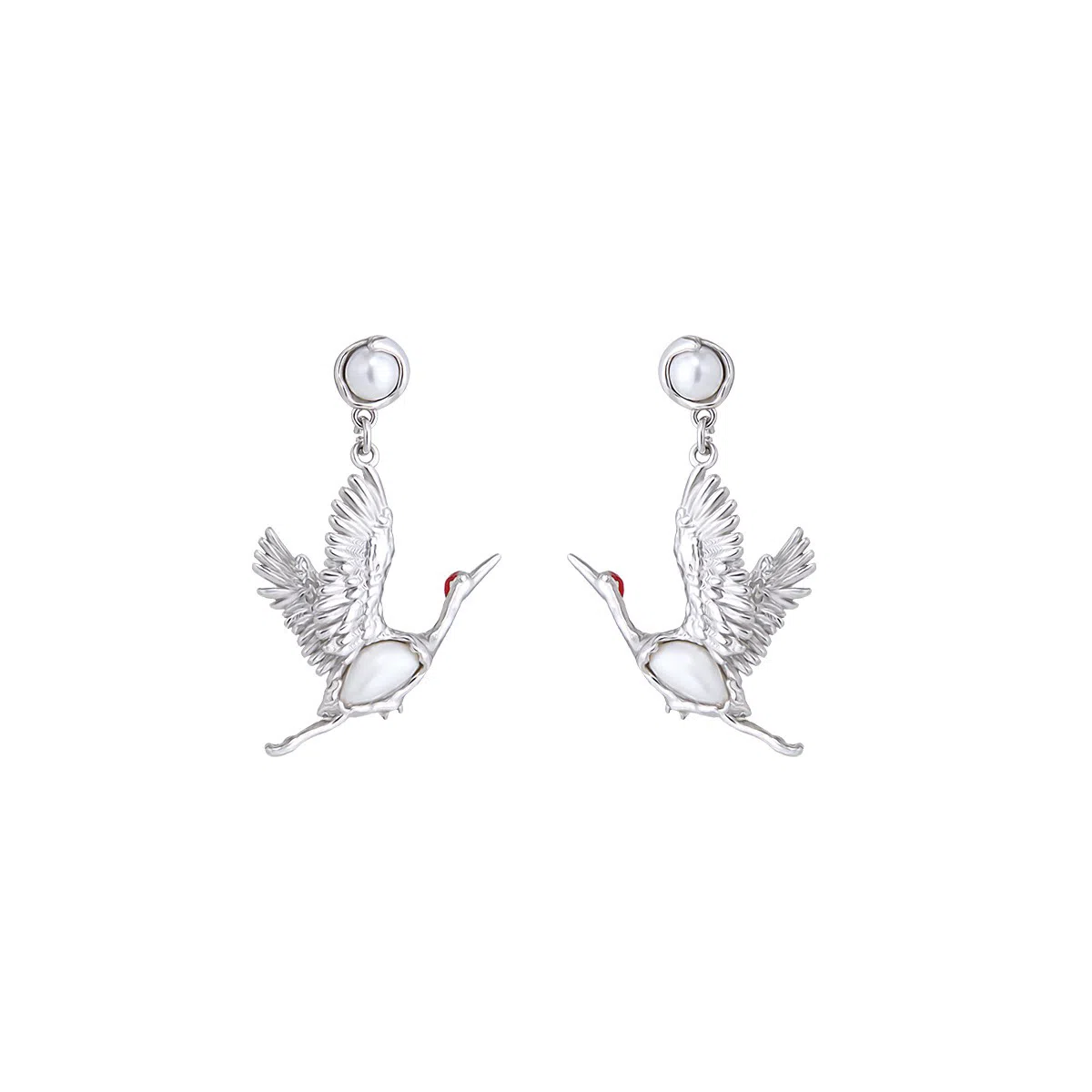 SUMIYAKI Crane Earrings Copper Alloy