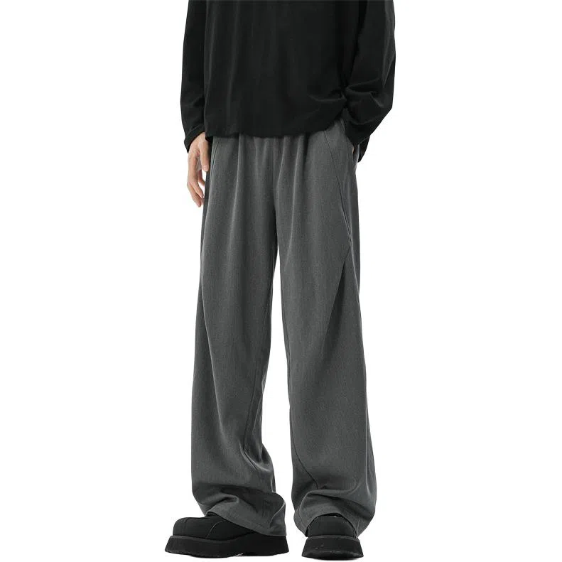 顶峰保罗 凉感透气美式压褶垂感外穿长裤子无性别主义潮流薄款舒适宽松百搭高级感直筒休闲裤 男女同款