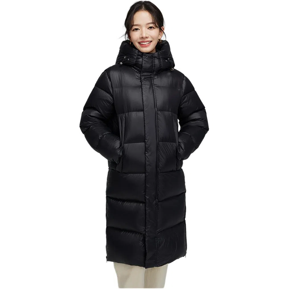 羽物 白鸭绒抗寒超厚过膝中长款羽绒服 男女同款