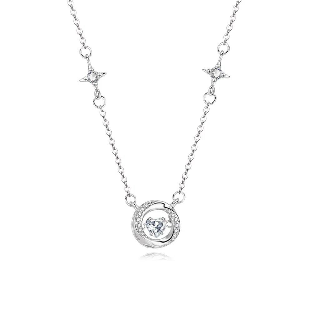 【S999足银纯银】 七七银饰 莫比乌斯心动 跳动的心 在逃公主 甜美浪漫轻奢精致 时尚小众 通勤百搭 琉璃 项链 女款