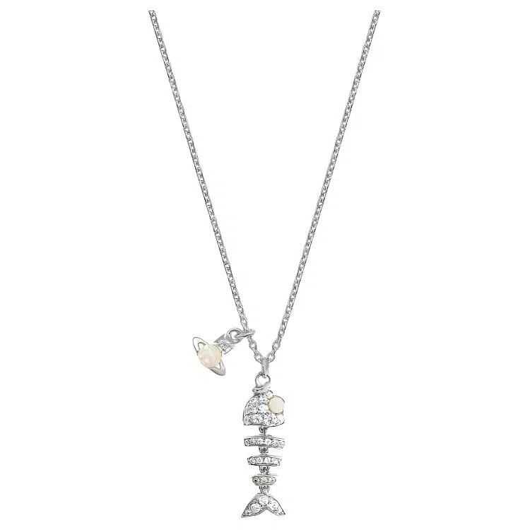 Vivienne Westwood Lyall Saturn Pendant Necklace Silver