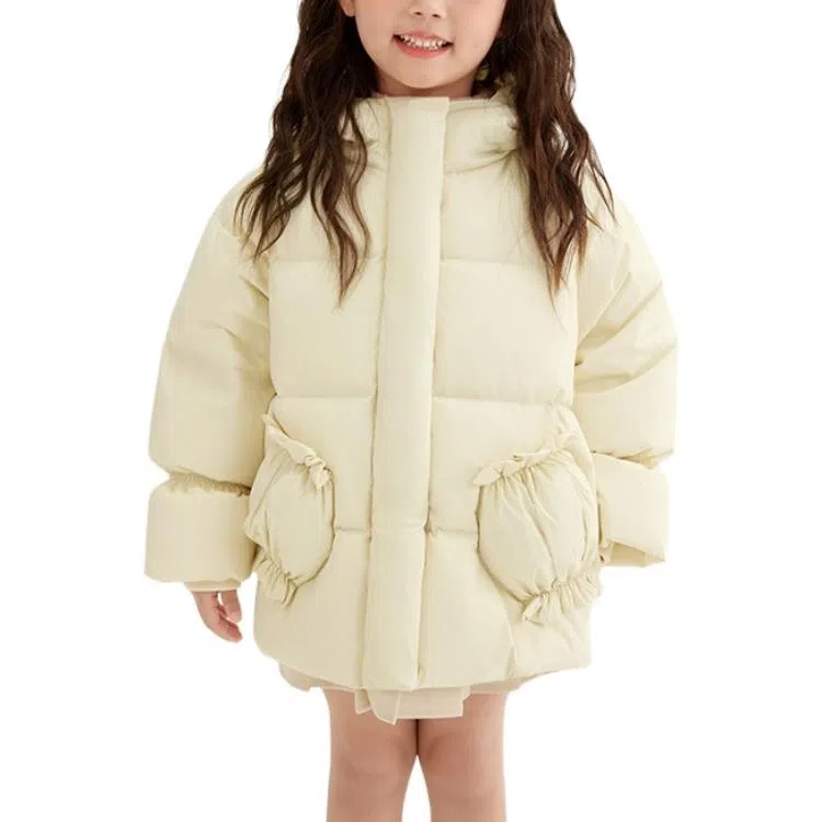 鸭鸭 宽松连帽加厚保暖防风鸭绒羽绒服 中小童