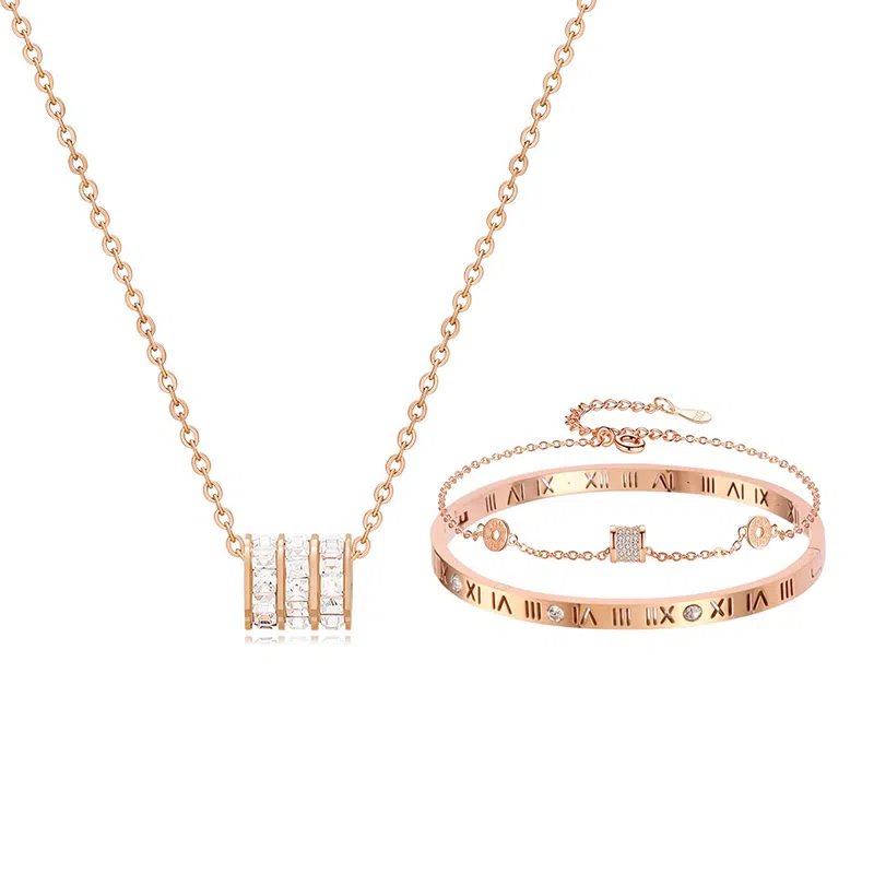 尚先生 小蛮腰系列 轻奢罗马数字经典时来运转高级感通勤百搭锁骨链 钛钢 项链 女款