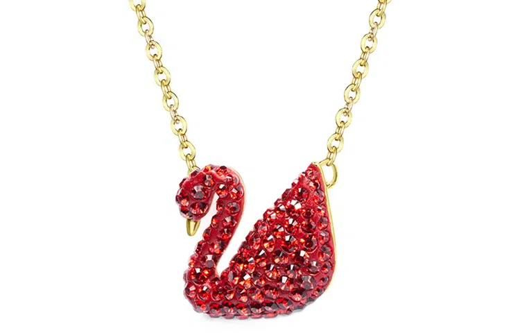 Swarovski Iconic Swan Necklace Large Red