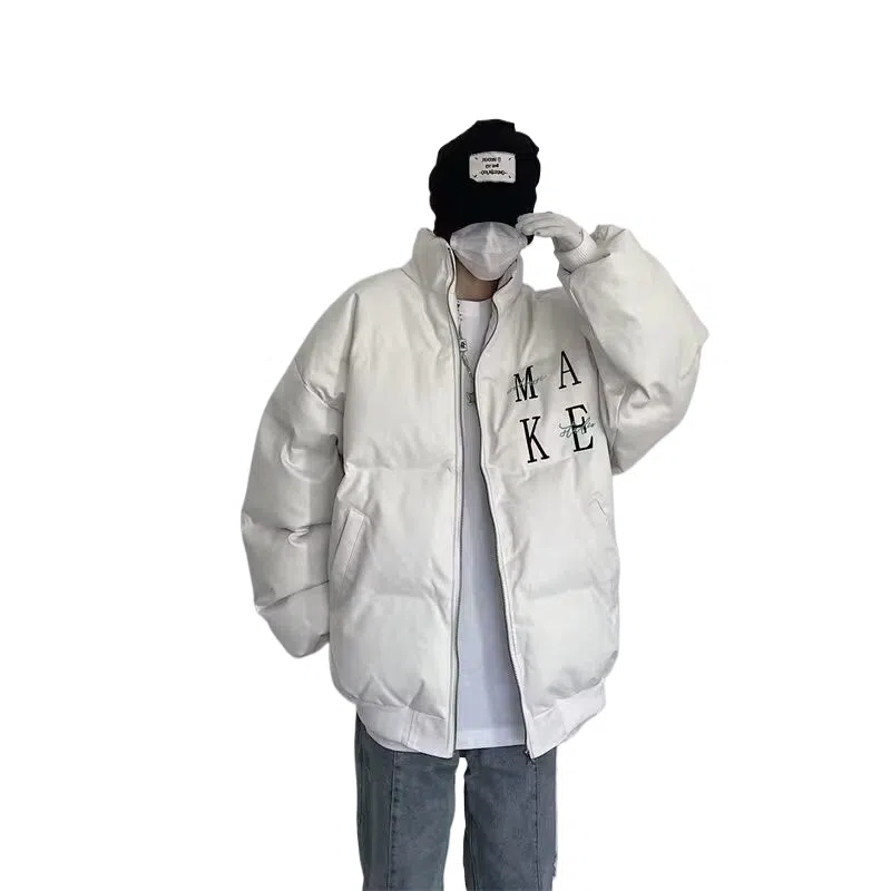 玉儿恋 高街刺绣棉袄加厚外套宽松立领棉服 男款