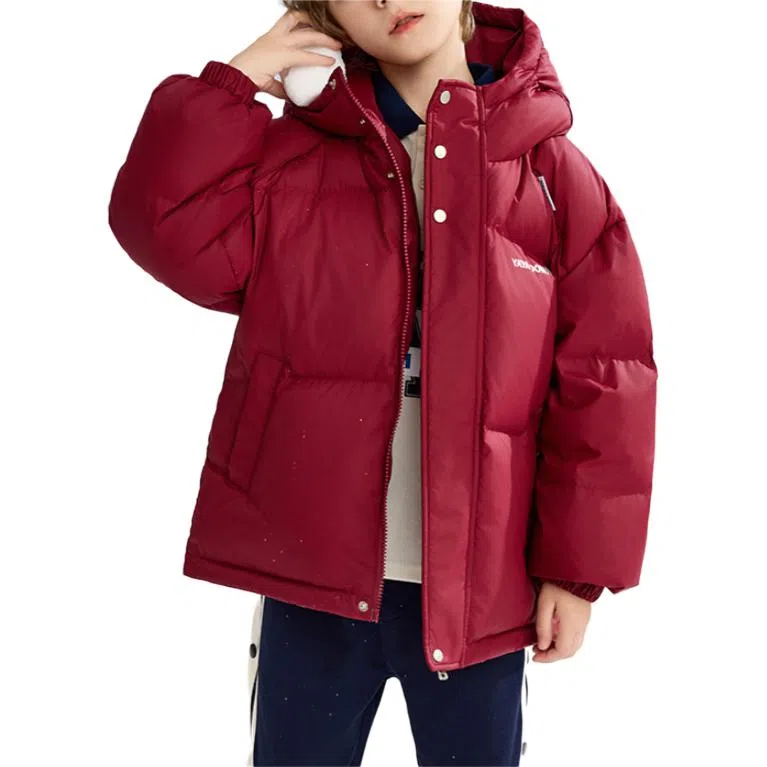 鸭鸭 时尚短款鸭绒印花厚实保暖防风防雨羽绒服 青少年