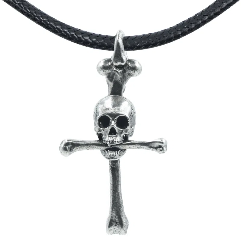 【可定制刻字】 白木黑冰 十字架骷髅 新中式潮流原创小众设计高级感 银合金 项链 男款 礼盒