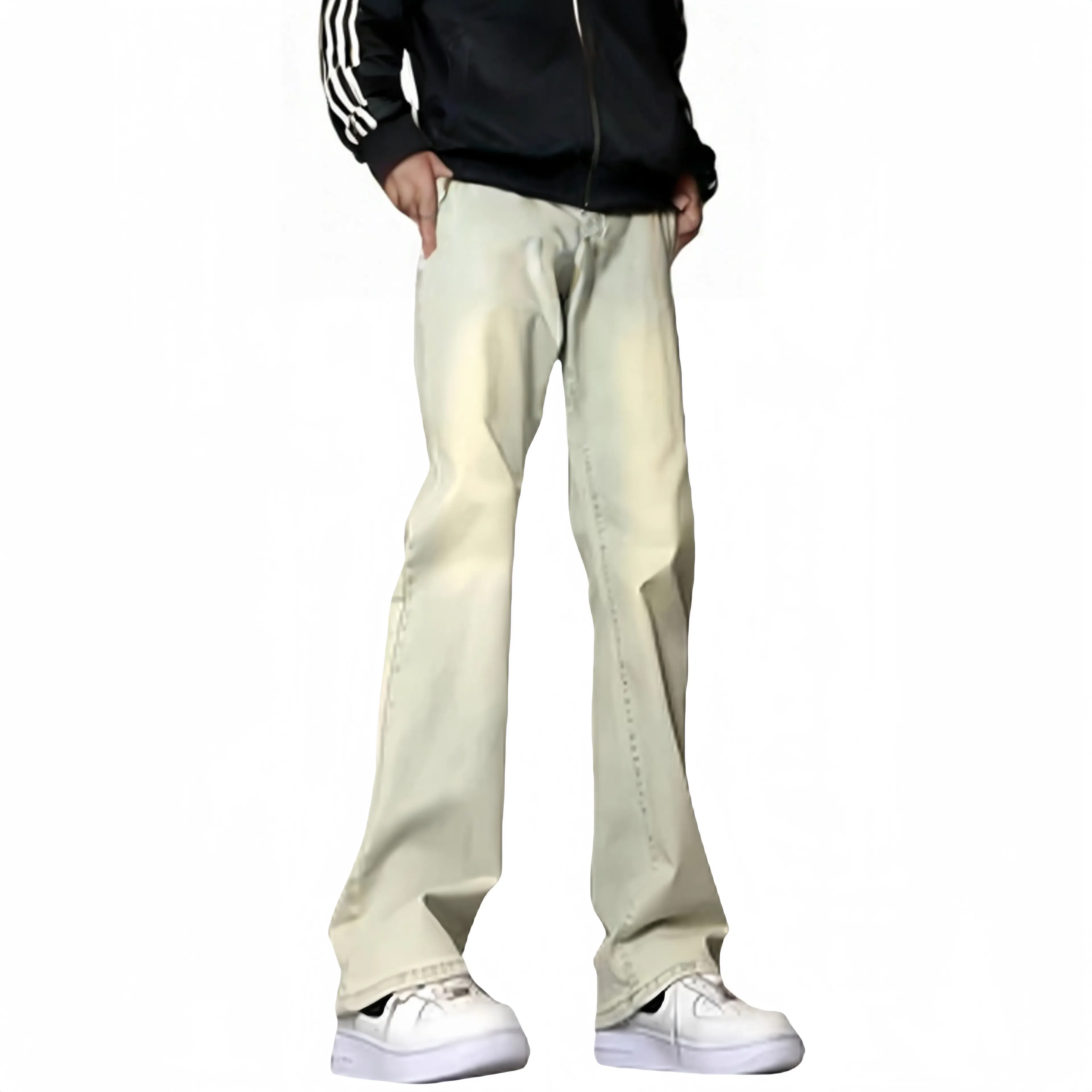 木林森 美式高街复古废土风水洗做旧中腰宽松直筒通勤百搭亲肤柔软舒适休闲耐磨垂感牛仔裤 男女同款