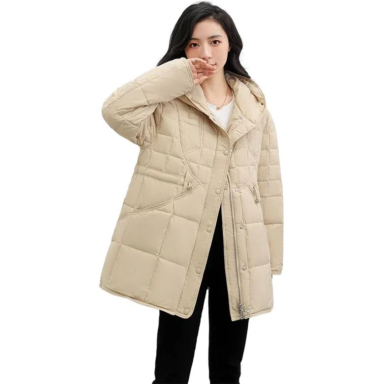 鸭鸭 连帽收腰修身显瘦羽绒服 女款