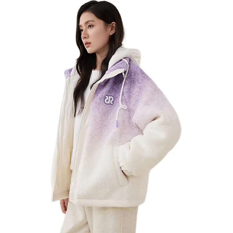 鸭鸭 渐变加厚保暖韩系可爱防风连帽长袖羽绒服 女款