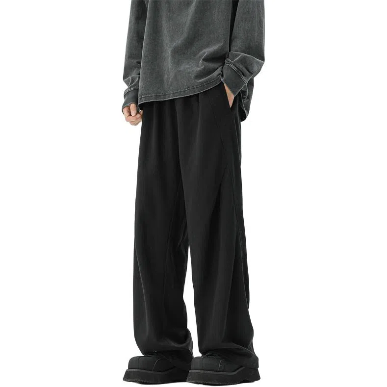 顶峰保罗 凉感透气美式压褶垂感外穿长裤子无性别主义潮流薄款舒适宽松百搭高级感直筒休闲裤 男女同款