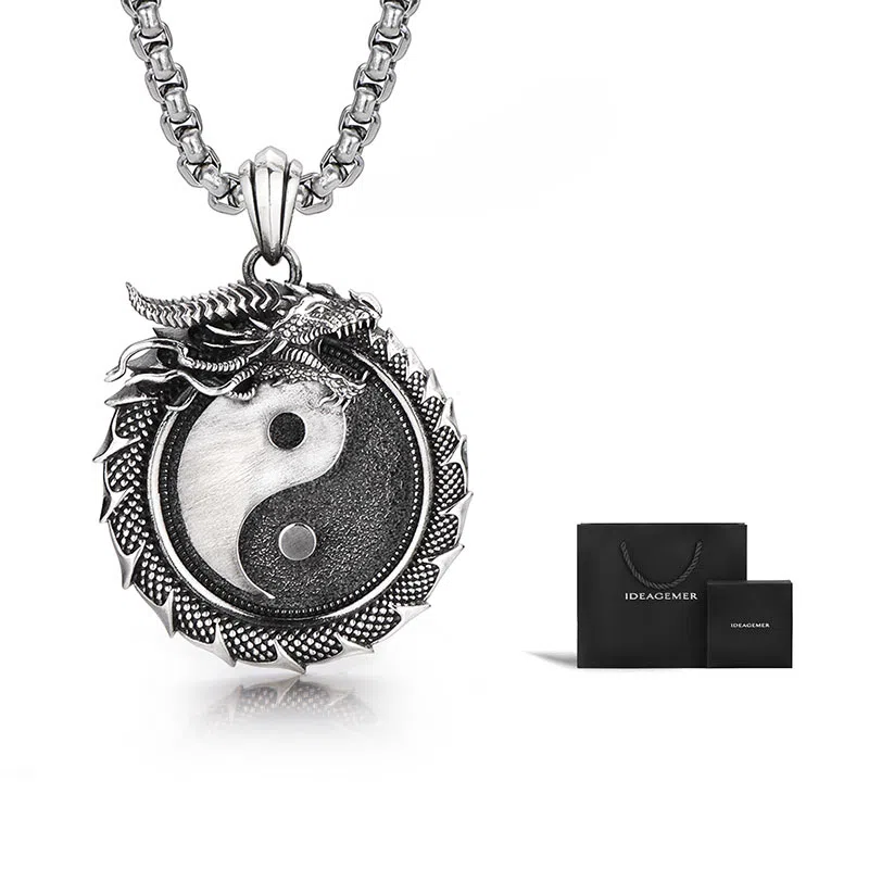 IDEAGEMER Yin Yang Dragon Necklace