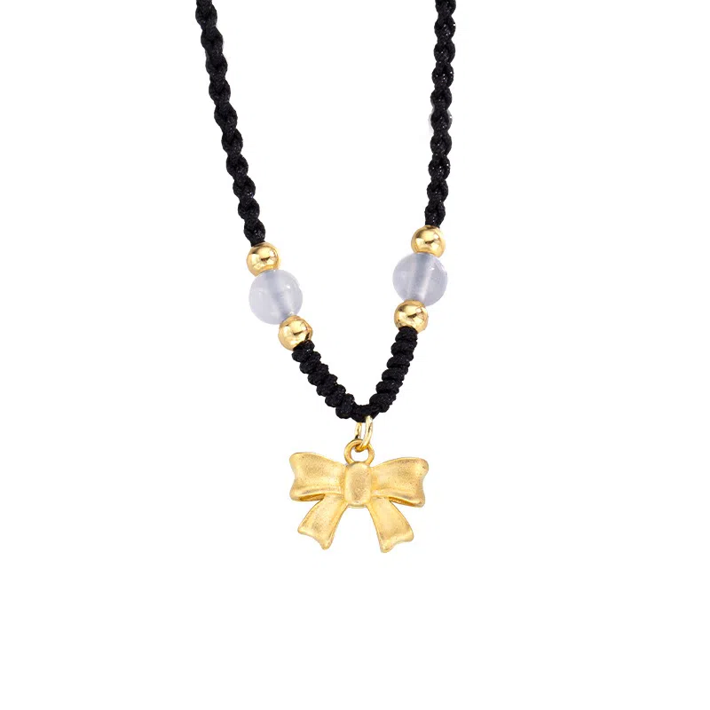 梵星饰季 蝴蝶结 新中式国潮风经典手工编织绳 精致优雅小众设计感 合金 项链 女款