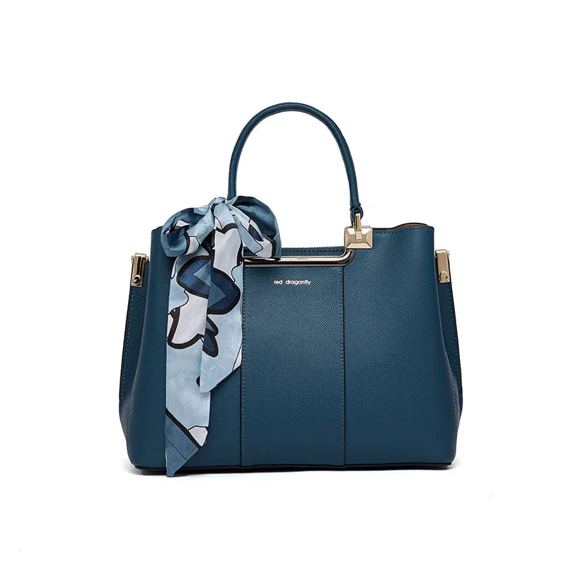 红蜻蜓 蕾丝绑带高级大气 商务通勤 牛皮 单肩斜挎手提包 中号 女款 多色