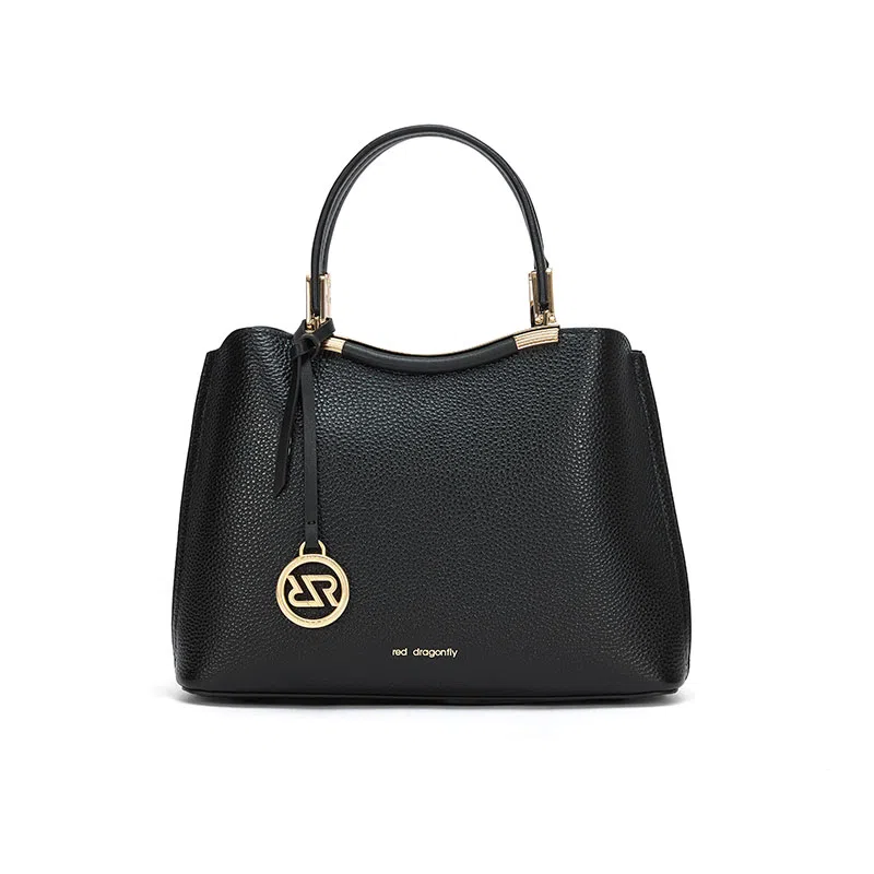 红蜻蜓 气质百搭 牛皮革拼合成革 手提包 中号 女款 多色