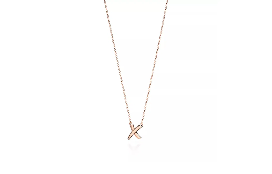 Tiffany & Co. X Pendant Necklace Rose Gold