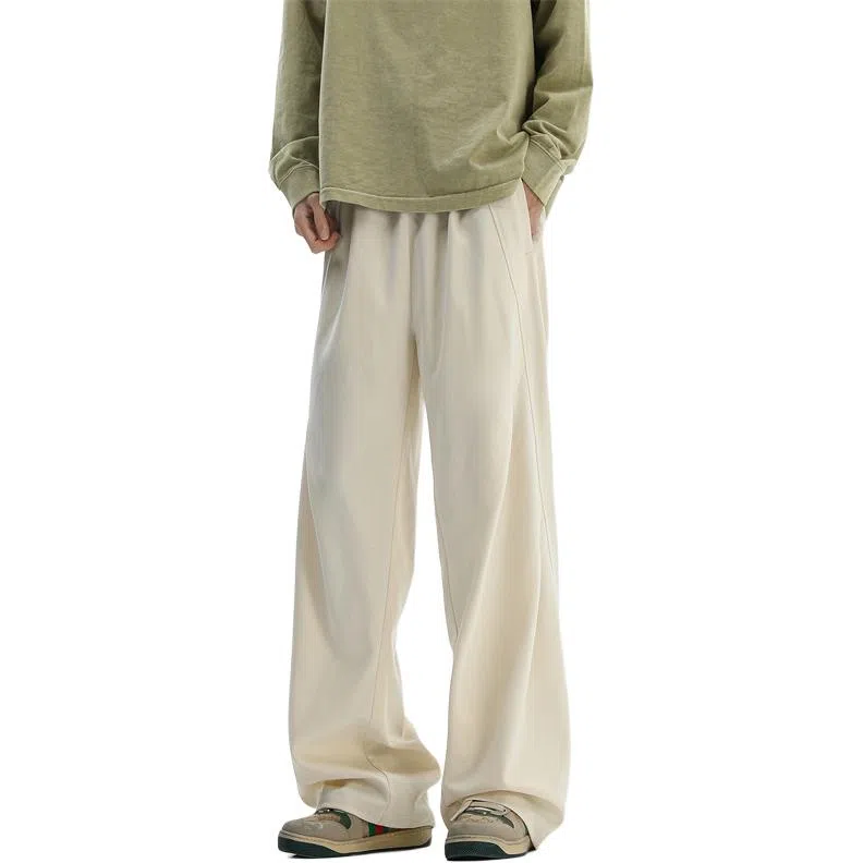 顶峰保罗 凉感透气美式压褶垂感外穿长裤子无性别主义潮流薄款舒适宽松百搭高级感直筒休闲裤 男女同款