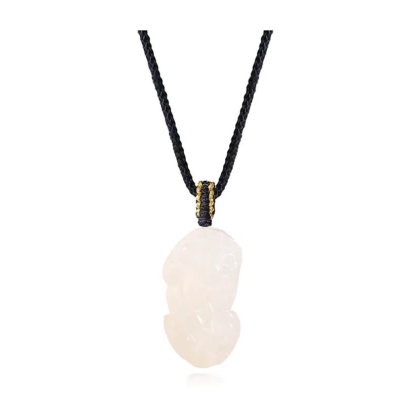 幸囍礼 呈祥如意貔貅招财转运百搭吊坠 新中式古风小众轻奢项编绳锁骨链 财运轻奢高级感气质挂坠 玉髓 项链 男女同款情侣款