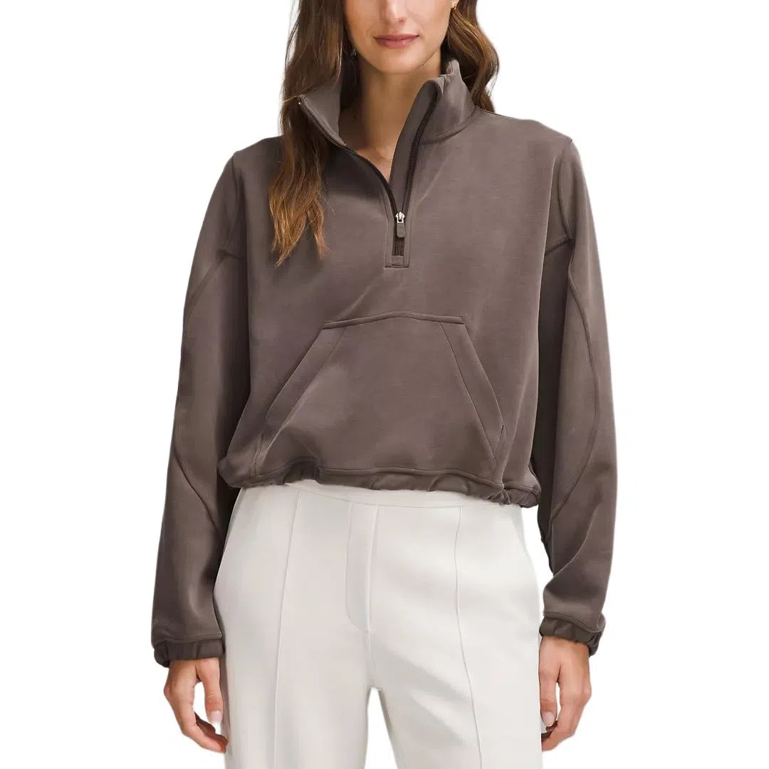 lululemon Brushed Softstreme Half Zip Mohave Brown