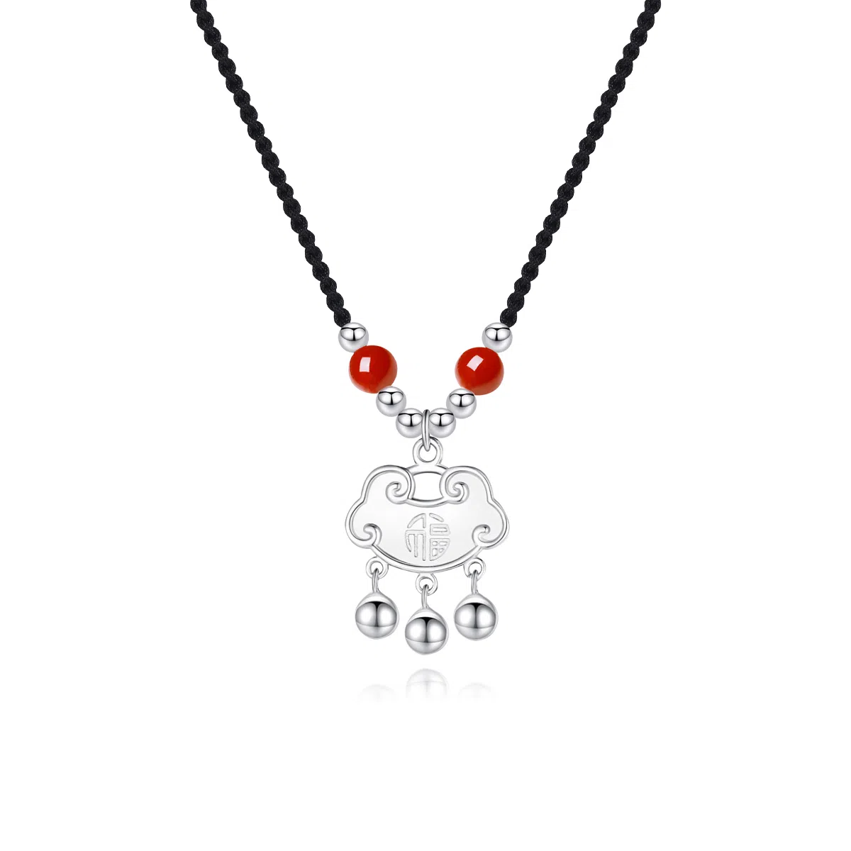 【999足银纯银心想事成 】 七好美银 平安锁国潮新中式纳福精致轻奢小众简约吉祥副锁吊坠时尚百搭#好运 首饰 项链 男女同款情侣款