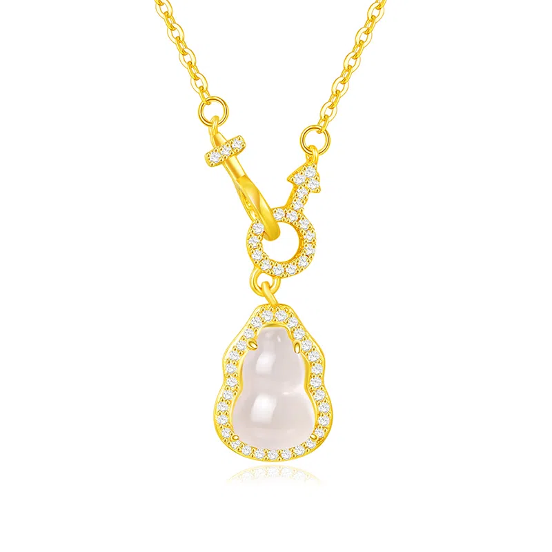 金六福吉祥 福禄 玉髓 项链 女款