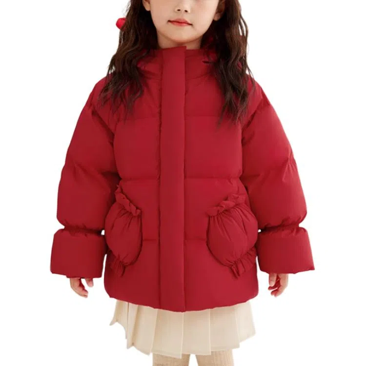 鸭鸭 宽松连帽加厚保暖防风鸭绒羽绒服 中小童